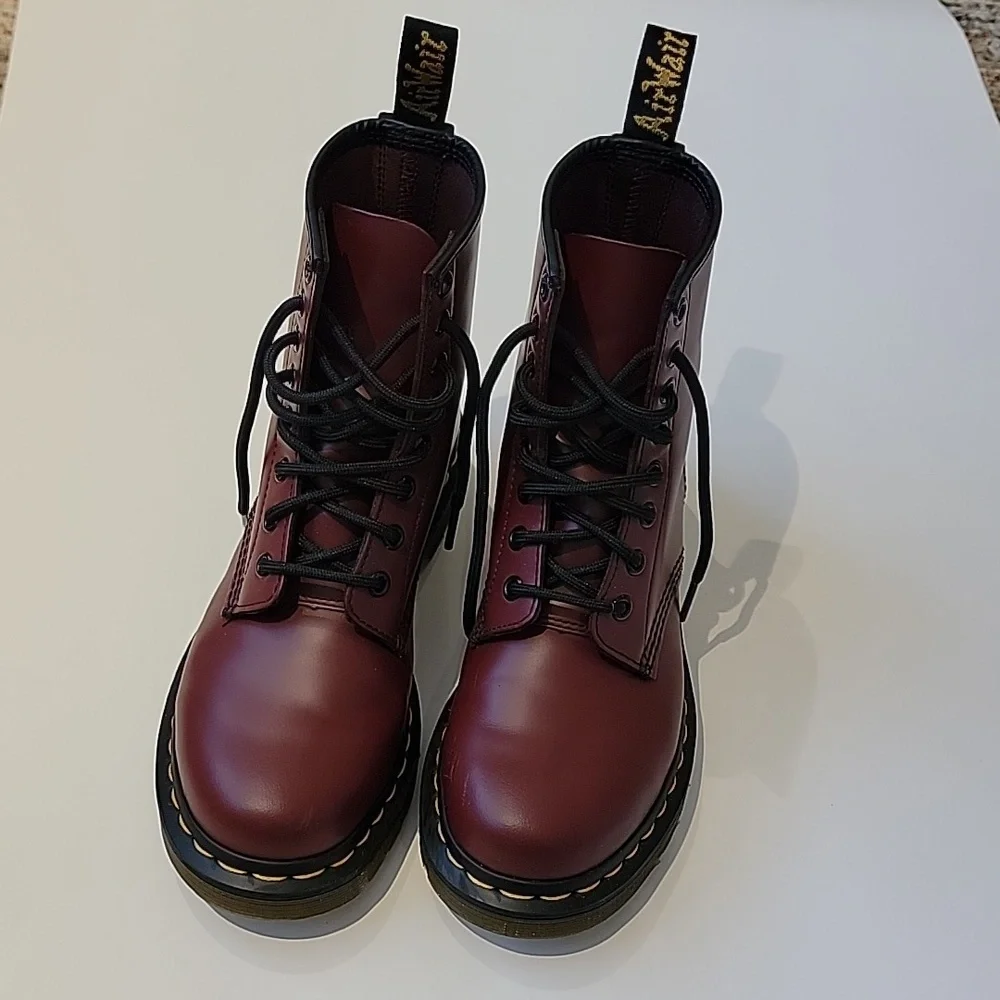 Dr. Martens 1460 Lace up Boots Burgundy Sz: 6 US - Picture 4 of 13
